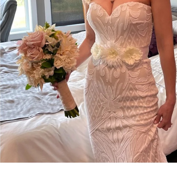 Lulu's White sequin Strapless Olivia Dress - Picture 11 of 15